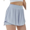 thumbnail image 4 of Liacowi Women Sports Skirt Shorts Fast Dry Breathable Loose Yoga Half Dress Solid Color Running Short Pants, 4 of 9
