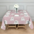 thumbnail image 3 of Pink Halloween Ghosts Square Tablecloth,Waterproof Square Table Cover,Wipeable Spillproof Washable Table Cover for Home Kitchen Party Decor 42"X42"(107x107cm), 3 of 6