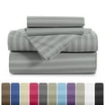 thumbnail image 5 of LDC Lux Decor Collection Bed Sheet Set Striped 4 Piece Ultra Soft Deep Pocket Microfiber Sheets Grey, 5 of 10