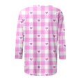 thumbnail image 4 of MSJUHEG Chemise de la Saint-Valentin Chemises de la Saint-Valentin Hauts du Nouvel An pour Femmes Chemises Imprimées Cœur pour Femmes Manches 3/4 Col Rond T-Shirts Graphiques Hauts de Vacances Rouge Pastèque TTG, 4 of 5
