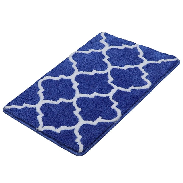 Bewildely Felpudo de entrada, alfombra de suelo de diseño contratado multicolor, alfombra de cocina antideslizante absorbente de agua, decoración de Decoración del hogar Azul oscuro Bewildely HA067634-01