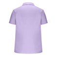 thumbnail image 4 of Ecqkame Men's Button Down Shirt Short Sleeve Turndown Solid Color Casual Breathable Tops Summer Business Dress Shirt Purple XXXXL, 4 of 6