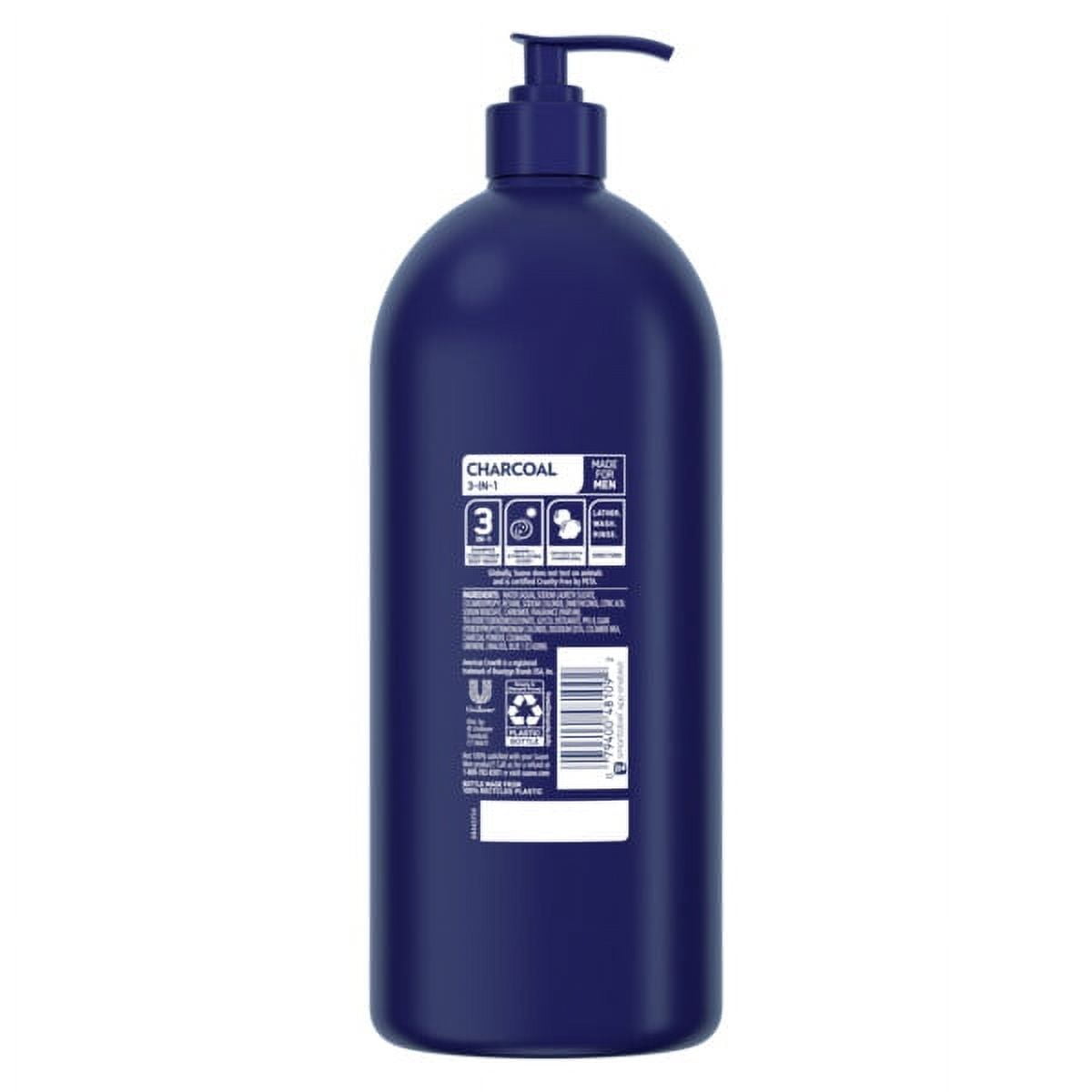 (6 pack) Suave Professionals Men 3-in-1 Shampoo, Conditioner & Body Wash, Charcoal, 40 fl oz