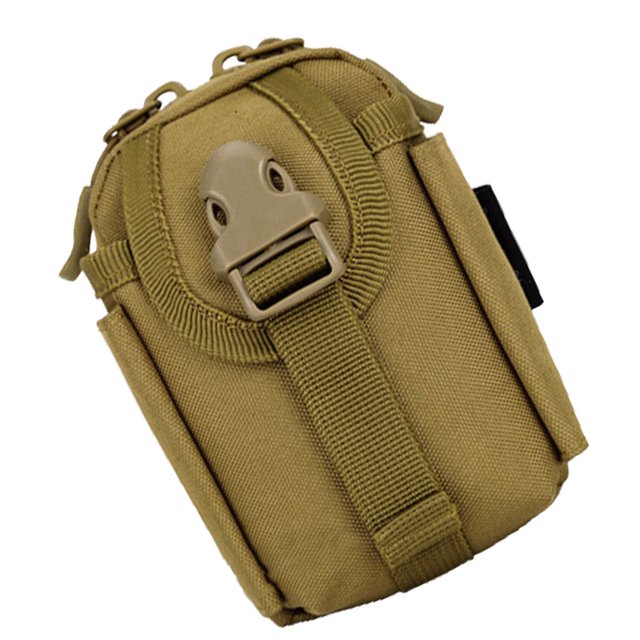Advancent Accesorio pequeña bolsa impermeable al aire libre bolso de múltiples bolsillos teléfono pluma almacenamiento cintura bolsas paquete Escalada Marrón