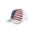 thumbnail image 2 of Rhinestone USA Theme Adjustable Strap Hat - White, 2 of 2