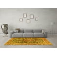 thumbnail image 3 of Ahgly Company Machine Washable Indoor Square Medallion Yellow Traditional Area Rugs, 7' Square, 3 of 4