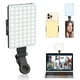 thumbnail image 1 of OLRPT Luz para selfies, luz para teléfono con clip frontal y trasero, luz portátil de 60 LED con 3 modos de luz, luz de vídeo recargable de 5000 mAh para teléfono, iPhone, iPad, computadora portátil,, 1 of 5