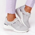 thumbnail image 2 of Chaussures de Sport à Lacets Compensées pour Femmes Vulcanisées Décontractées Confortables, 2 of 2