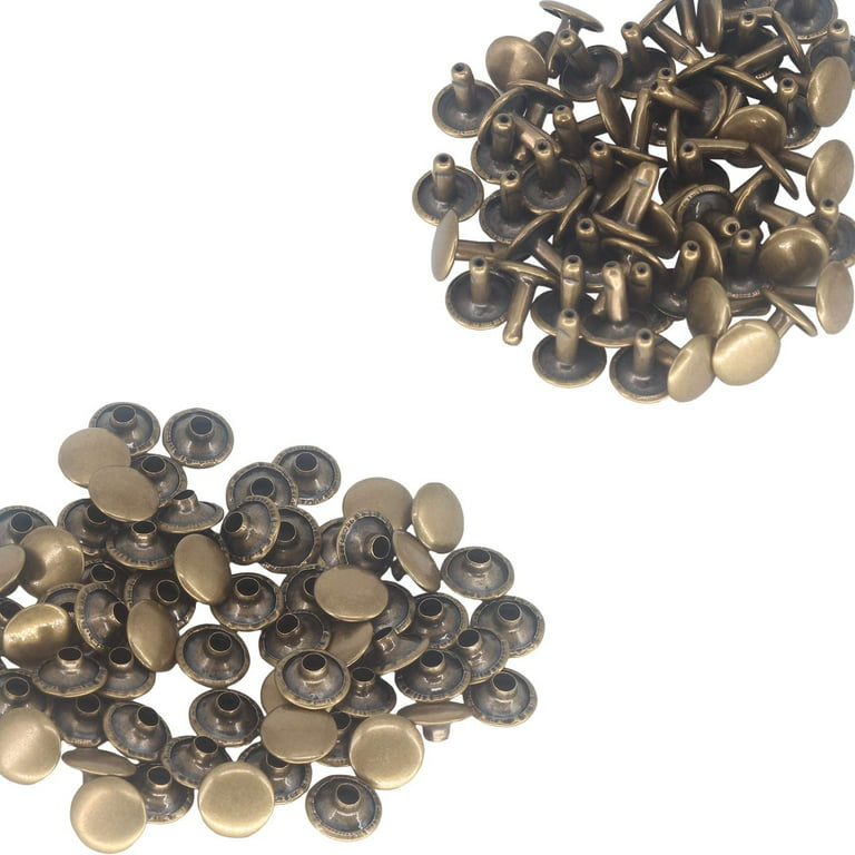 Trimming Shop Double Cap Rivets, Tubular Metal Studs for Clothing Repair &  Replacements, Sewing, Leather Crafting, DIY Projects, 10mm x 9mm, Gold, 100