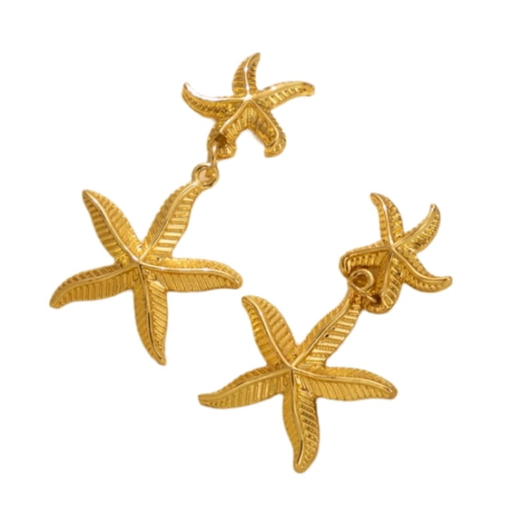 Jesscasday Stylish Starfish Pendant Earrings for Women Ladies Ear Studs Dangle Ear Rings