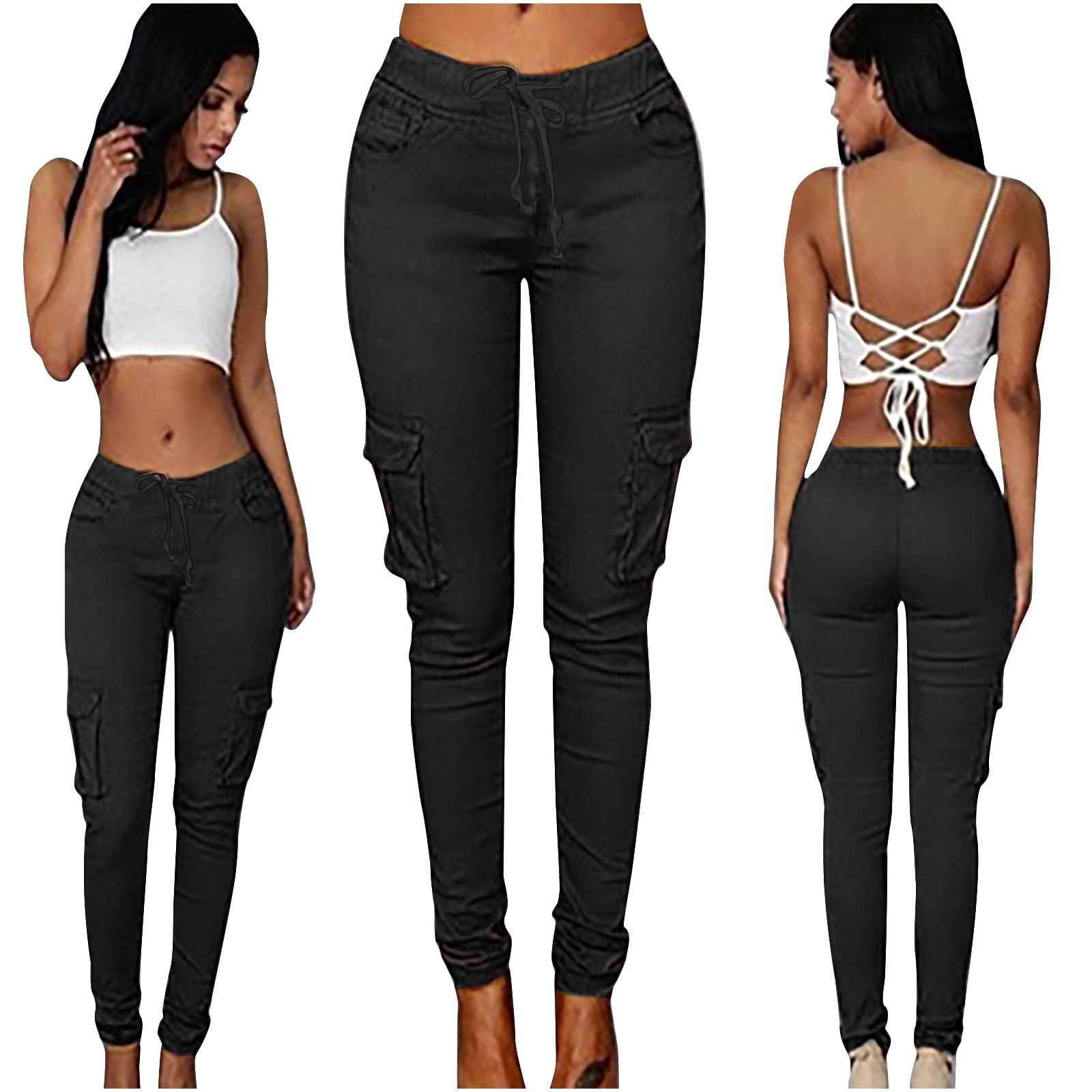 YUNAFFT Yoga Pants for Women Clearance Plus Size Fashion Women Summer  Casual Loose Solid Trousers Lace Elastic Waist Pants Leggings 