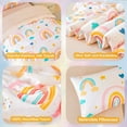thumbnail image 6 of ZRNBAST 4 Piece Girls Toddler Bedding Set, Colorful Love Hearts Rainbow Bedding Set for Baby Girls, White, 6 of 8