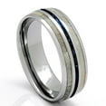 thumbnail image 2 of Deer Antler Ring with Lapis Lazuli Inlay Wedding Band 8mm  Dome Top  (9.5), 2 of 5