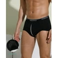 thumbnail image 4 of INNERSY Mens Briefs Breathable Cotton Underwear for Men 4 Pack(L,Black), 4 of 7