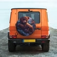 thumbnail image 6 of Susaid Lazy Stone Bear Print Tire Covers,Waterproof Anti-UV Snow Sun Rain Tire Covers for RV,Truck, SUV, Trailer, Camper-14 inch, 6 of 6