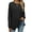 Dark Gray+Black, variant on New Women's Striped Contrast Color Round Neck Long Sleeve Loose T-Shirt Top