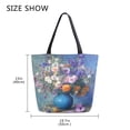 thumbnail image 5 of Open Top Canvas Tote Bag with Zipper Reusable Shopping Bag 13.5x15" Roomy Carryall Vintage Style Vase, 5 of 9