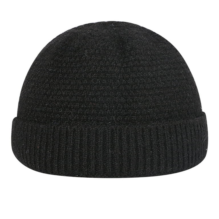ZOELNIC Unisex Winter Knit Hat, Warm Rolled Cuff Brimless Beanie