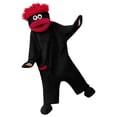 thumbnail image 3 of Funny Cartoon Monster Plush One-Piece Pajamas, Cozy Couple Matching Loungewear for Adults, Comfy Game Night Sleepwear with Hood and Comb, Halloween Oversized Fleece Onesie(Black,XL), 3 of 8