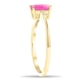 thumbnail image 2 of SZUL Women's Emerald Cut Pink Topaz and Diamond Sparkle Ring in 10K Yellow Gold, 2 of 5