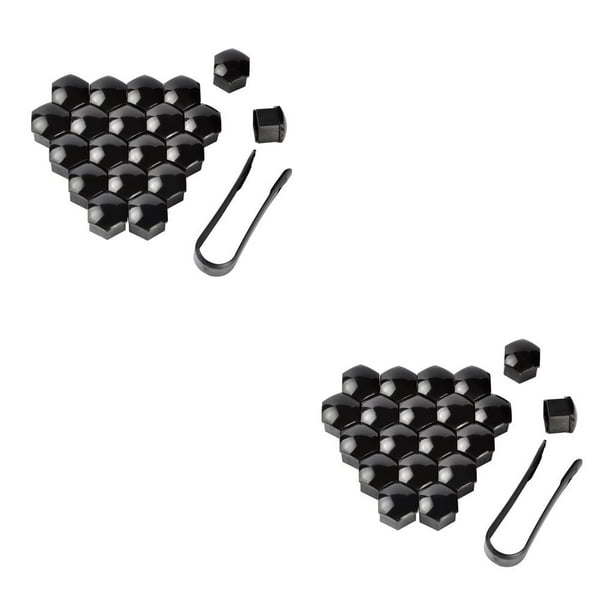 Paquete de 20 Tapas de Tuercas de Rueda de Coche Scienceny Universal Exterior Antioxidante Negro 21mm 2piezas