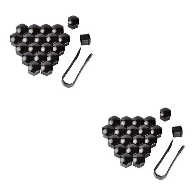 kurtrusly Pack de 20 Bouchons d'Écrou de Roue de Voiture Auto Moyeu Couvercle à Vis de Remplacement Automobile Noir 19mm 2Set