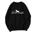 thumbnail image 4 of Sweatshirts for Women Loose Fit Tops Long Sleeve Pullover Letter Printed Round Neck Hoodless Pullover Comfortable Tops Fashion Outfits Clothes Black-L, 4 of 4
