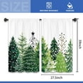 thumbnail image 3 of Christmas Tree Forest Kitchen Curtains 27.5W x 39L Inch Xmas Winter Pine Fir Holiday Seasonal Green Rod Pocket Short Small Window Treatment Drapes Decor 2 Panels, 3 of 8