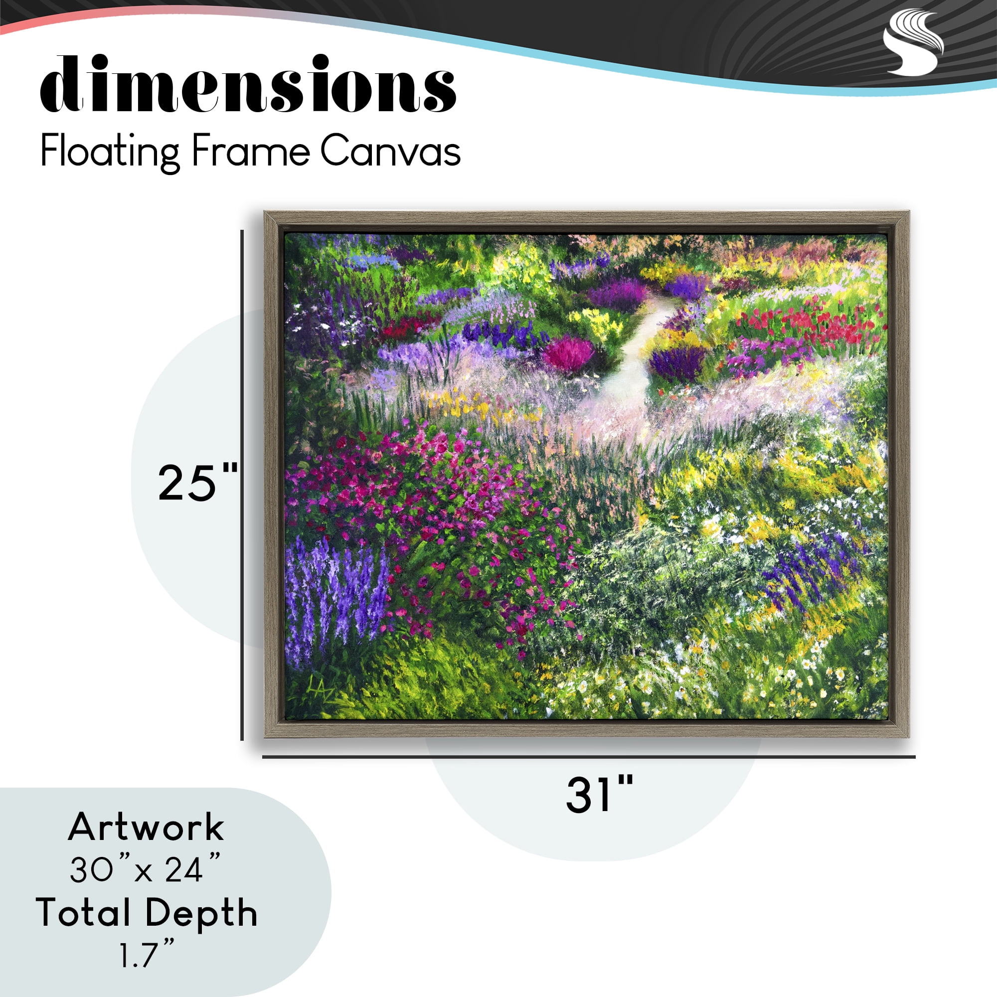 Stupell Industries Breath Of Spring Meadow Brown Framed Floater Canvas Wall Art, design by Lee Ann Zirbes