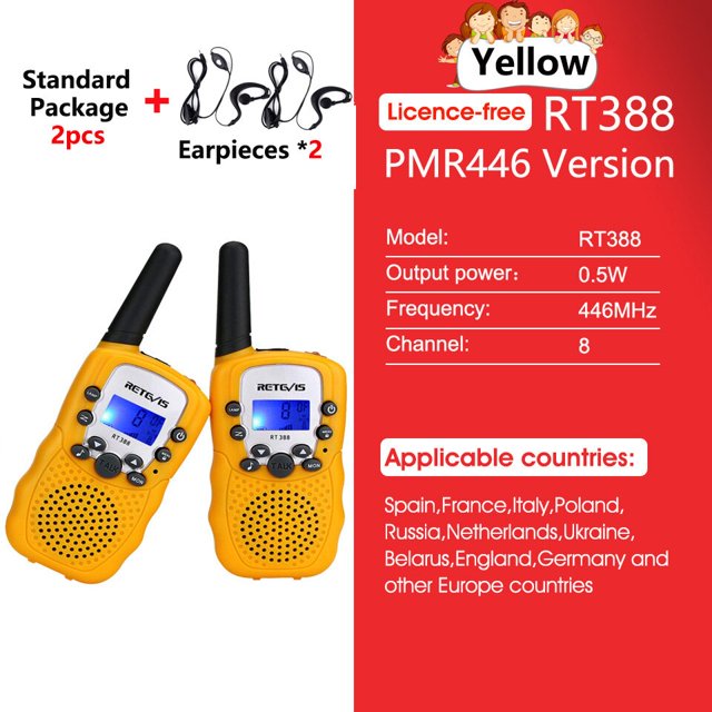 RETEVIS RT388 Walkie Talkie niños 2 uds receptor de Radio para niños Walkie-Talkie regalo de cumpleaños para niños juguetes para niños y niñas Tan Jianjun unisex