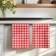 thumbnail image 7 of Red Kitchen Towels Set of 1, Country French Rustic Buffalo Plaid Modern Art Absorbent Dish Towels for Kitchen, Microfiber Hand Towel, Quick Drying Tea Towel for Cleaning Decorative Dishcloths, 7 of 7