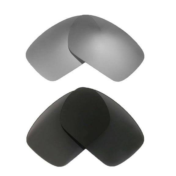 Walleva 2 Paris Polarized Replacement Lenses For Oakley Turbine OO9263 Sunglasses-Titanium   Black