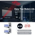 thumbnail image 2 of HearthHarmony Projection Digital Alarm Clock for Bedrooms,Alarm Clock Radio on Ceiling, USB Charger Port, Temperature & Humidity Display, 7.3” Large Mirror LED Display,12/24H,Snooze,Dual Loud Clock, 2 of 15