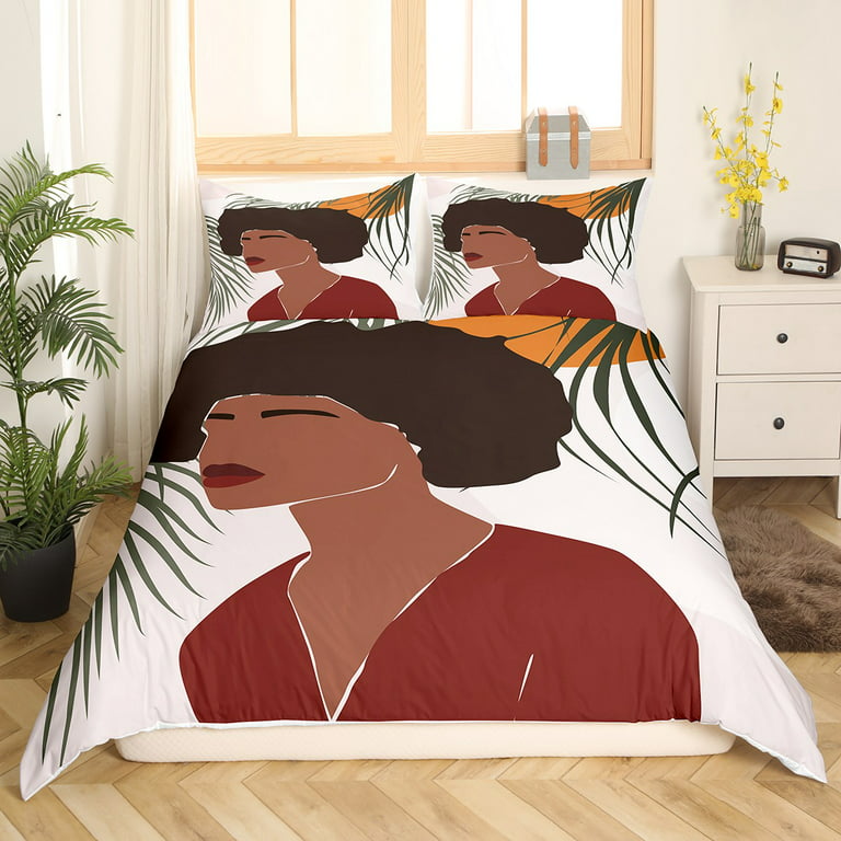 Teen Girls Bedspread Set King Size, Fashion Girl in Sketch-style  Illustration Glamour Modern Model Portrait Art Print, Quilted 3 Piece Decor  Coverlet Set with 2 Pillow Shams, Red Black, by Ambesonne 