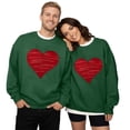 thumbnail image 5 of XIAOCHA Couples Heart Graphic Sweatshirt Valentine Loose Long Sleeve Round Neck Spring Pullover Soft Daily Top, 5 of 5