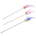 thumbnail image 3 of Cat Wand Pom Pom Faux Feather Funny Interactive Cat Toy Wand Kitten Teaser Wand, 3 of 10