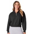 thumbnail image 2 of Hanes EcoSmart Women’s Fleece Quarter-Zip Pullover Ebony S, 2 of 6