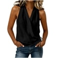 thumbnail image 2 of Noric Women's Sleeveless V-Neck Tank Tops Cotton Linen Summer Casual Tie Front Beach Vacation Blouse, 2 of 5