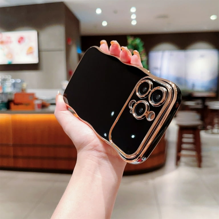 SaniMore for iPhone 11 Pro Max Case, Electroplated Wave Bumper