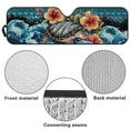 thumbnail image 7 of POLERO Tropical Car Windshield Sun Shade, Tribal Sea Turtle Hibiscus Universal Car Sunshade for ORV Front Windshield, Blocks Heat and Sun Foldable 52.95x16.14 Inch, 7 of 7
