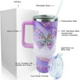 thumbnail image 4 of 40 oz Tumbler with Handle and Straw Lid Leak Proof | Sometimes You Forget You''re Awesome Butterfly Cup Inspirational Birthday Gifts for Women Coworker Friends | Stainless Steel Cup Dishwasher Safe, 4 of 5