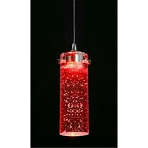 Cal Lighting - LED Pendant-Brushed Steel Finish-Red Glass Color - Cal Lighting
