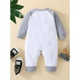 thumbnail image 3 of Bagilaanoe Newborn Baby Boy Jumpsuit LIL BRO Letter Print Long Sleeve Bodysuit 3M 6M 9M 12M 18M Infant One Piece Rompers, 3 of 9