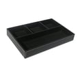 thumbnail image 2 of 4 Caja De Almacenamiento de material cuero De Escritorio De Cuadrícula Portapapeles Bandeja De Joyería Oficina en hogar Oficina Organizador De 2 Colores Negro Macarena 4 ranuras, 2 of 7