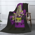 thumbnail image 3 of XMXT Throw Blankets, Game Sticker Handle Two Color Pattern Fuchsia Bed Blanket for Bedroom Sofa, 50 x 70 inches Multicolor, 3 of 9