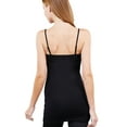 thumbnail image 3 of JYB CO Women's & Juniors Basic Adjustable Spaghetti Strap Long Long Camisole with Built in Shelf Bra Layer Tank Top Black – S, 3 of 3