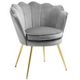 thumbnail image 3 of Velvet Accent Chairs Set of 2 for Living Room, Mid Century Modern Arm Chair, Comfy Vanity Chair for Makeup Room, Reception Armchair with Golden Legs for Bedroom, (2, Gray), 3 of 6