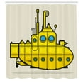 thumbnail image 3 of Ambesonne Yellow Submarine Shower Curtain, Grunge Style, 69"Wx84"L, Grey Yellow Blue, 3 of 5