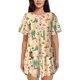 thumbnail image 1 of Balery Groovy American Western Footwear Conjunto de Pijama para Mujer con Estampado, Dos Piezas de Manga Corta y Shorts, Ropa de Dormir Suave con Cuello Redondo y Bolsillos-3X-Large, 1 of 6
