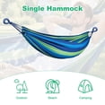thumbnail image 4 of Double Hammock Comfortable for Hanging Sturdy 440lbs Capacity Hammock for Camping Outside Garden Outdoor Indoor Patio Backyard, Blue Green, 4 of 7